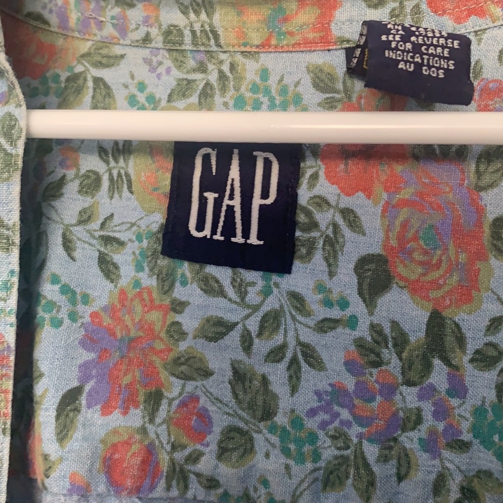 Vintage Gap Floral Pattern Button Down Shirt - image 4